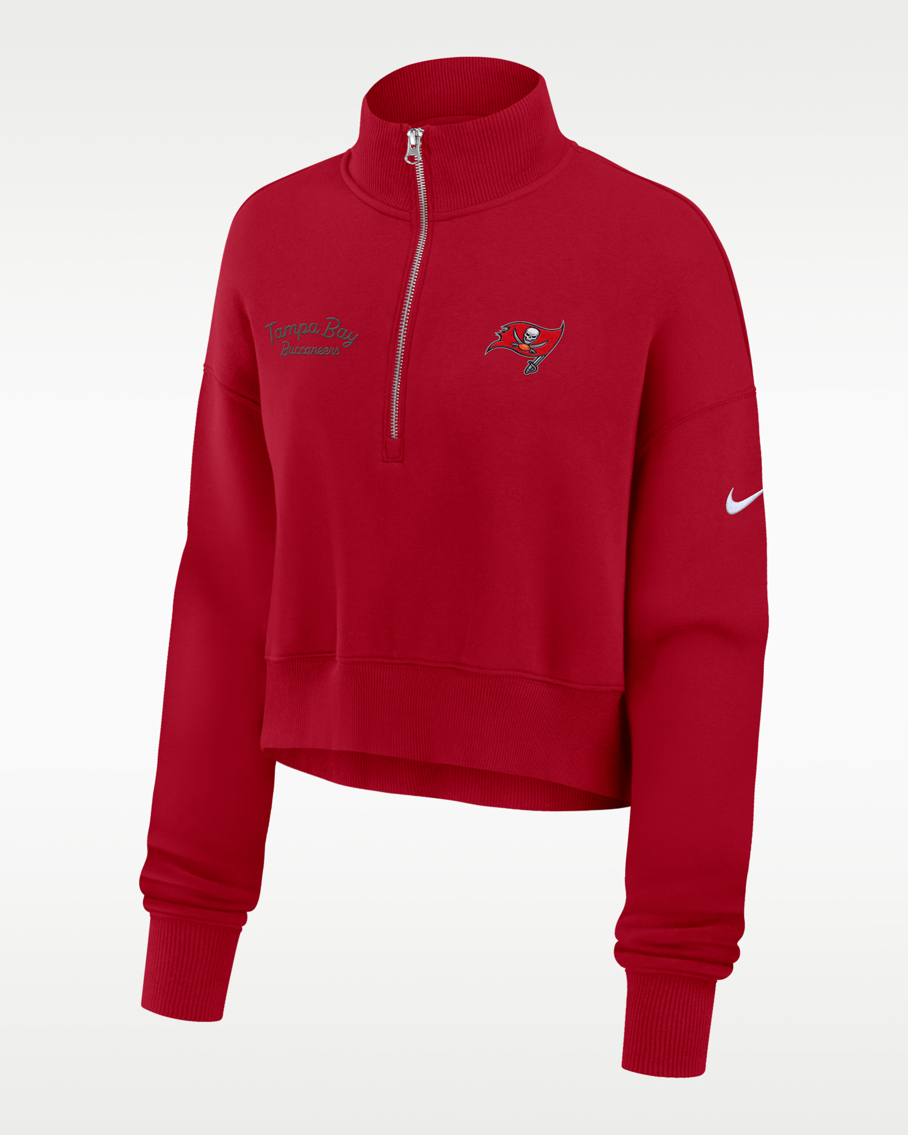 NFL TEAM APPAREL ハーフジップ Tampa Bay Buccaneers Phoenix Women's Nike NFL Cropped 1/4-Zip Crew